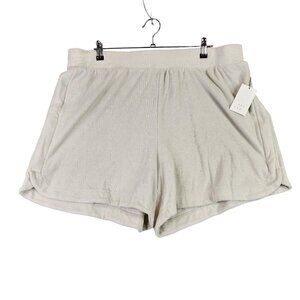Womens A New Day Beige Pull on Shorts French Terry Mid Rise Plus Size 1X